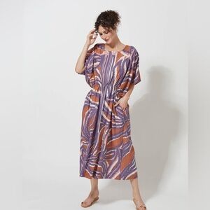 MA POESIE - NEPTUNE ANEMONE Dress Terracotta one size